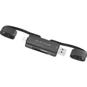 Platinum™ - PT-CRSAC1 UHS-I USB-C/USB 3.2 Gen 1 Memory Card Reader - Black